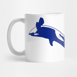 Blue orca jumping backwards Mug